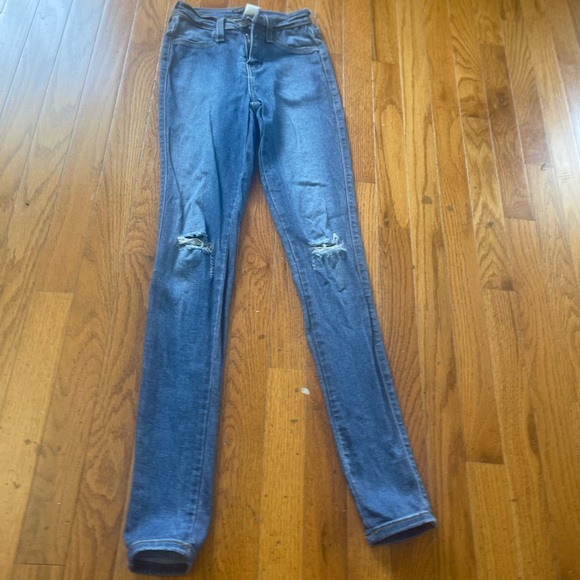 Women’s Fashion Nova Dark Wash Jean Leggings - Size 3 - Picture 2 of 12